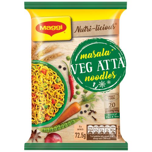 MAGGI Nutri-licious Masala Veg Atta Noodles, 72.5 g Pouch