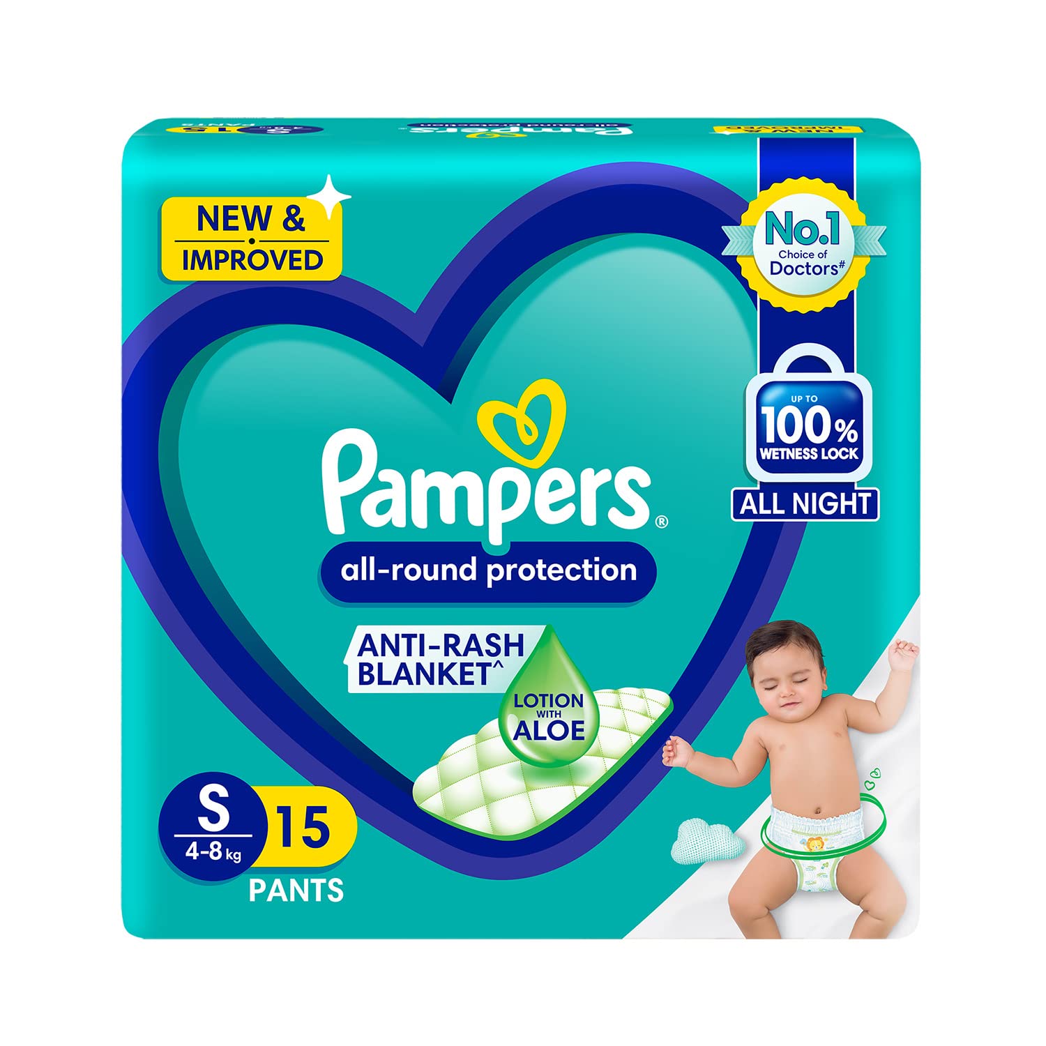 Pampers All-Round Protection Diaper Pants Small (S) 15 Count