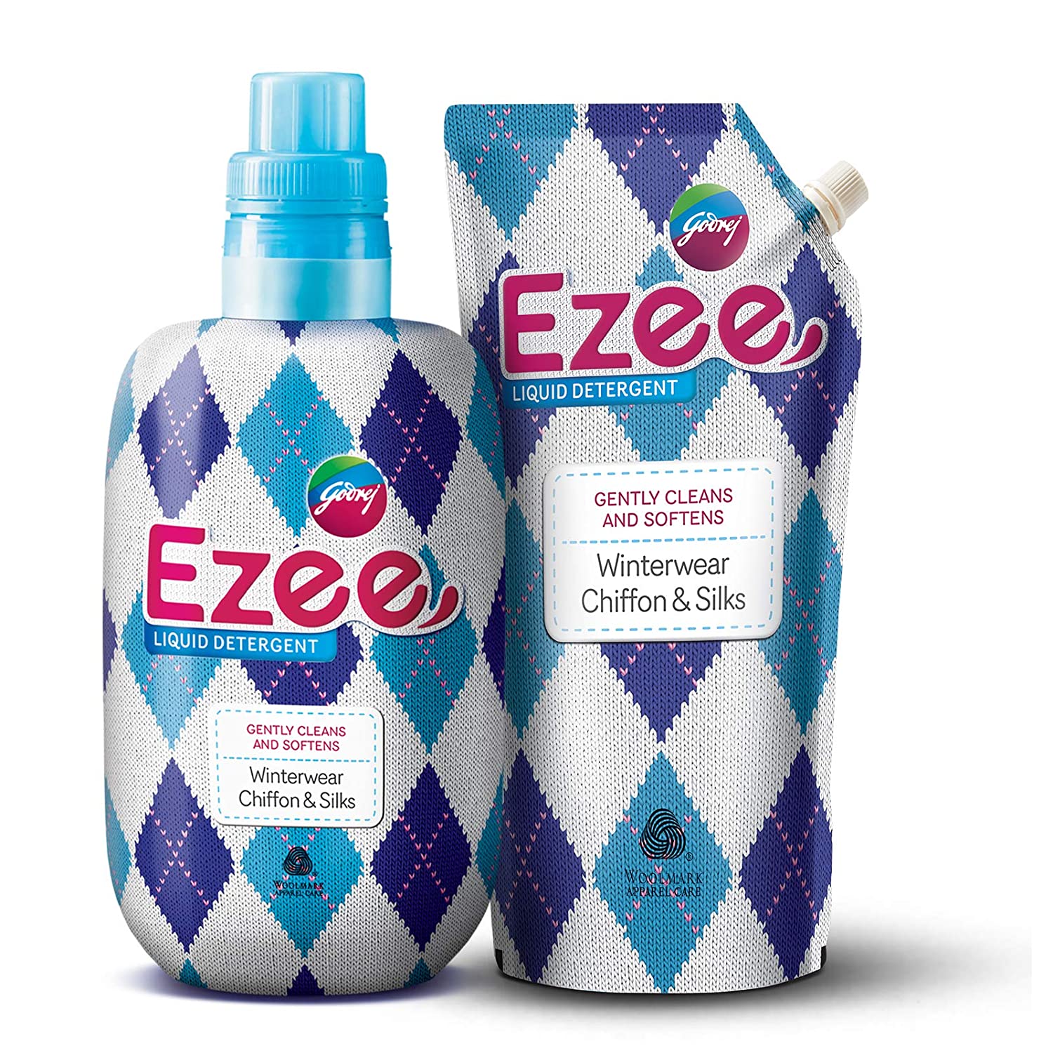 Ezee Liquid Detergent -Winterwear, Chiffon & Silks 2kgs (1 bottle + 1 refill)
