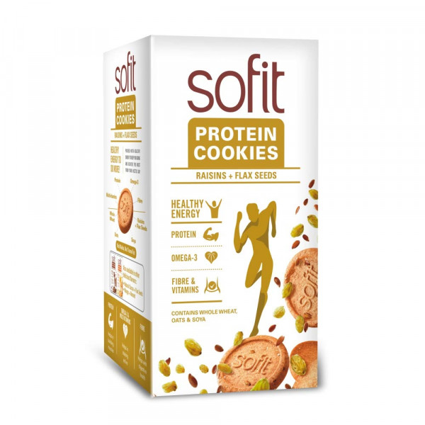 Sofit Protein Cookies Raisins + Flax Seeds 150g