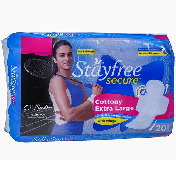 Stayfree Secure Cottony Extra Large With Wings (20counts)