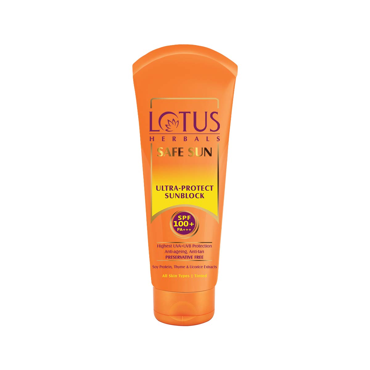Lotus Herbals Safe Sun SPF100 Ultra-Protect Sunblock With Soy Protein, Thyme & Licorice Extracts 50g