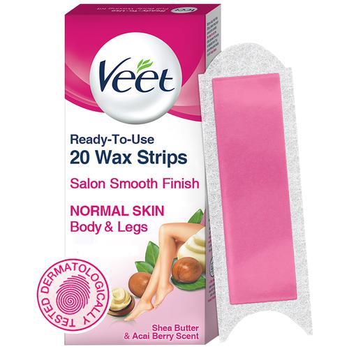 Veet Hair Removal Waxing Kit - Normal Skin, 20 Strips