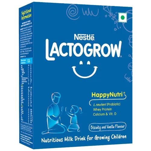 Nestle LACTOGROW Nutritious Milk Drink 3-6 Years, Biscuity & Vanilla Flavour 400g