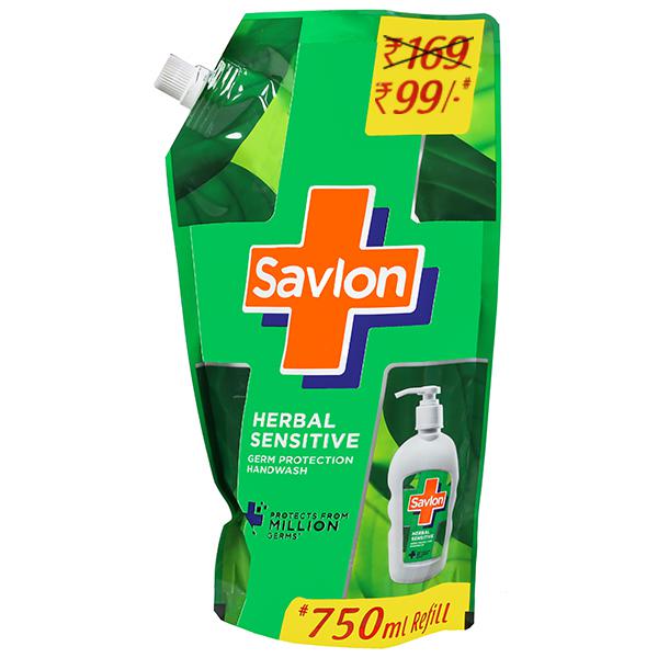 Savlon Herbal Sensitive Germ Protection Handwash Refill Pack 750ml